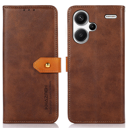 KHAZNEH For Xiaomi Redmi Note 13 Pro+ 5G Cell Phone Case PU Leather Phone Cover Shell - Brown