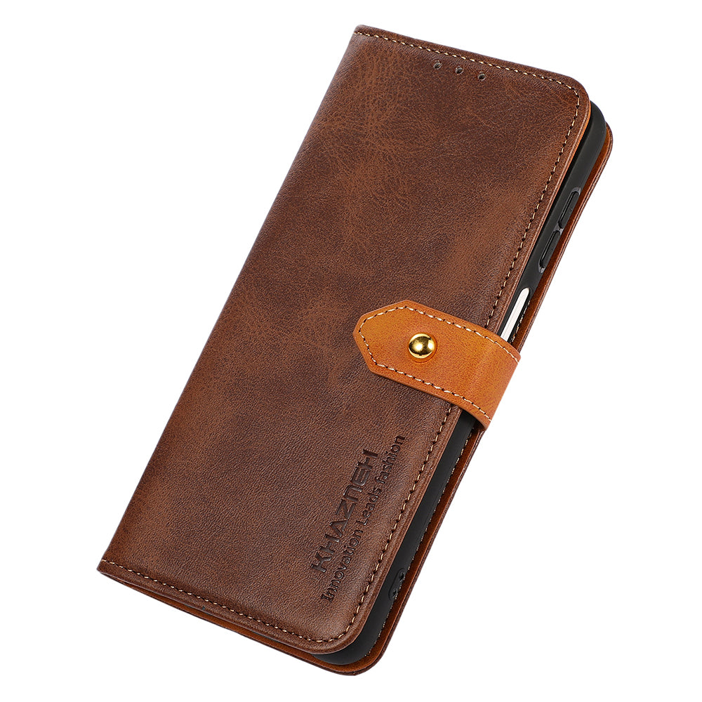 KHAZNEH For Xiaomi Redmi Note 13 Pro+ 5G Cell Phone Case PU Leather Phone Cover Shell - Brown