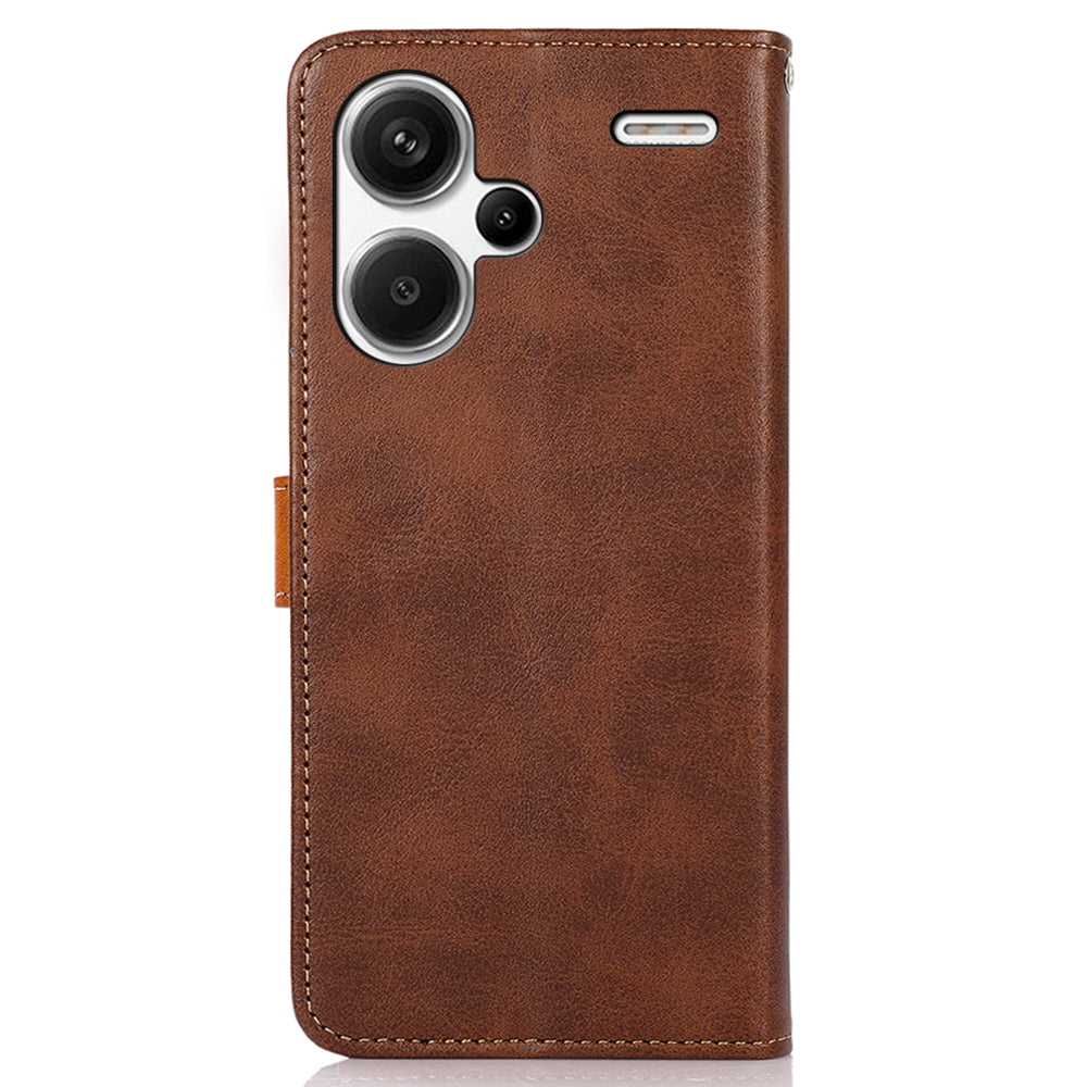KHAZNEH For Xiaomi Redmi Note 13 Pro+ 5G Cell Phone Case PU Leather Phone Cover Shell - Brown