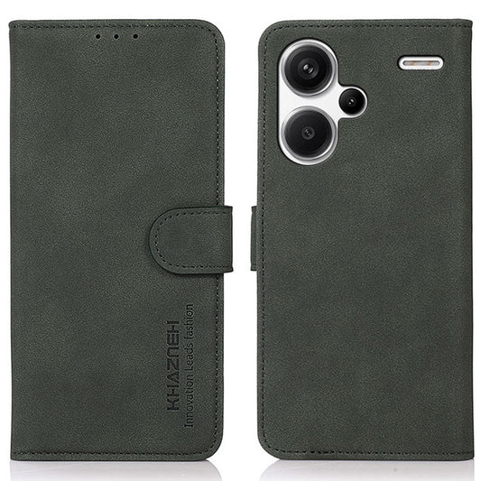KHAZNEH For Xiaomi Redmi Note 13 Pro+ 5G Cell Phone Case Anti-scratch PU Leather Flip Cover - Green