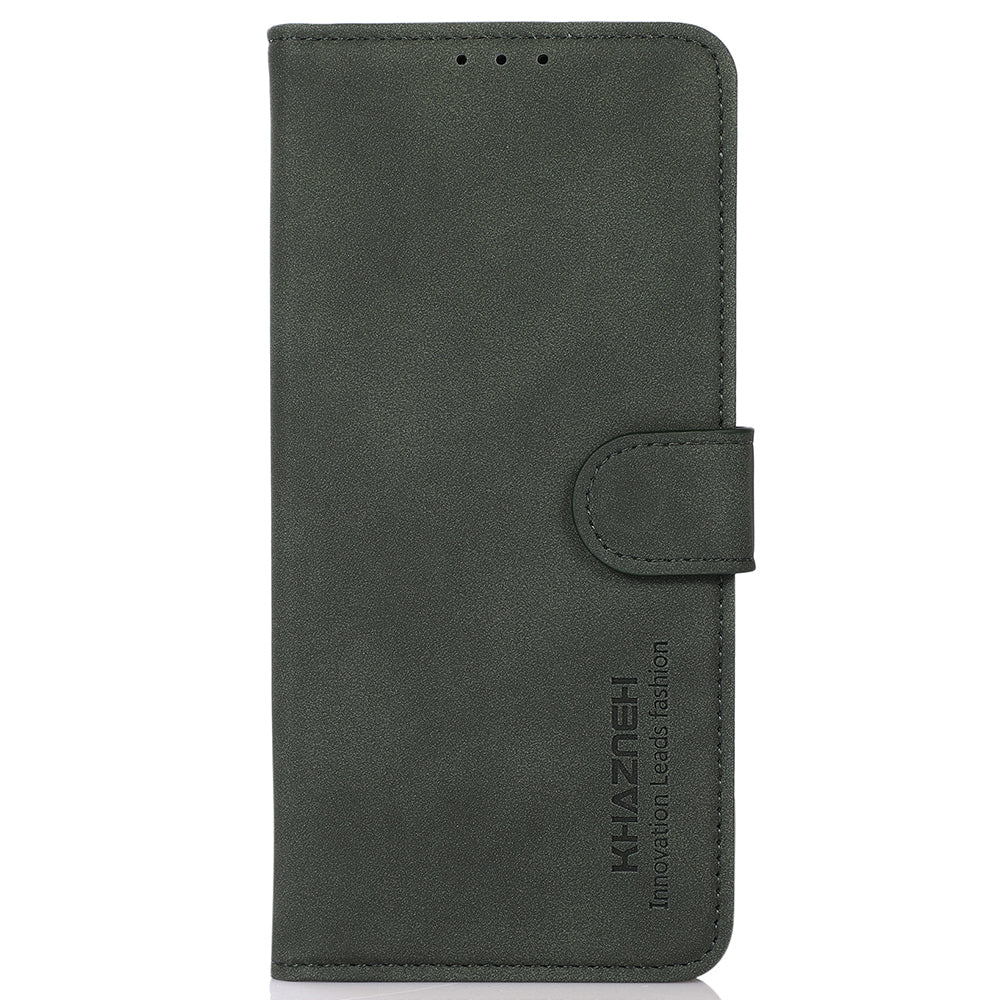 KHAZNEH For Xiaomi Redmi Note 13 Pro+ 5G Cell Phone Case Anti-scratch PU Leather Flip Cover - Green