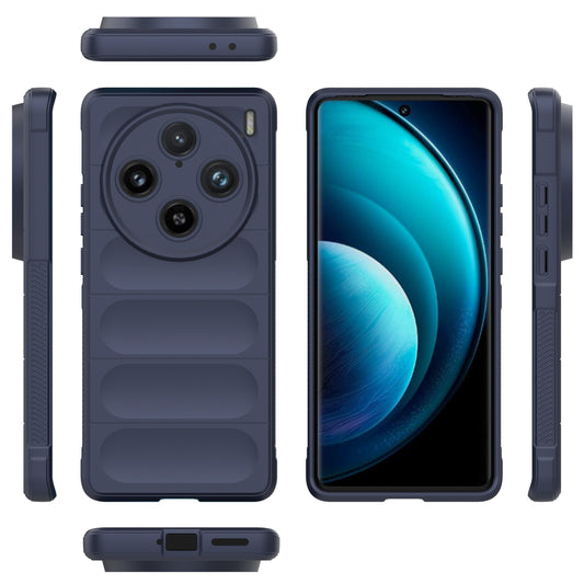 For vivo X100 Pro 5G Case Soft TPU Back Shell Rugged Cell Phone Protector Cover - Dark Blue