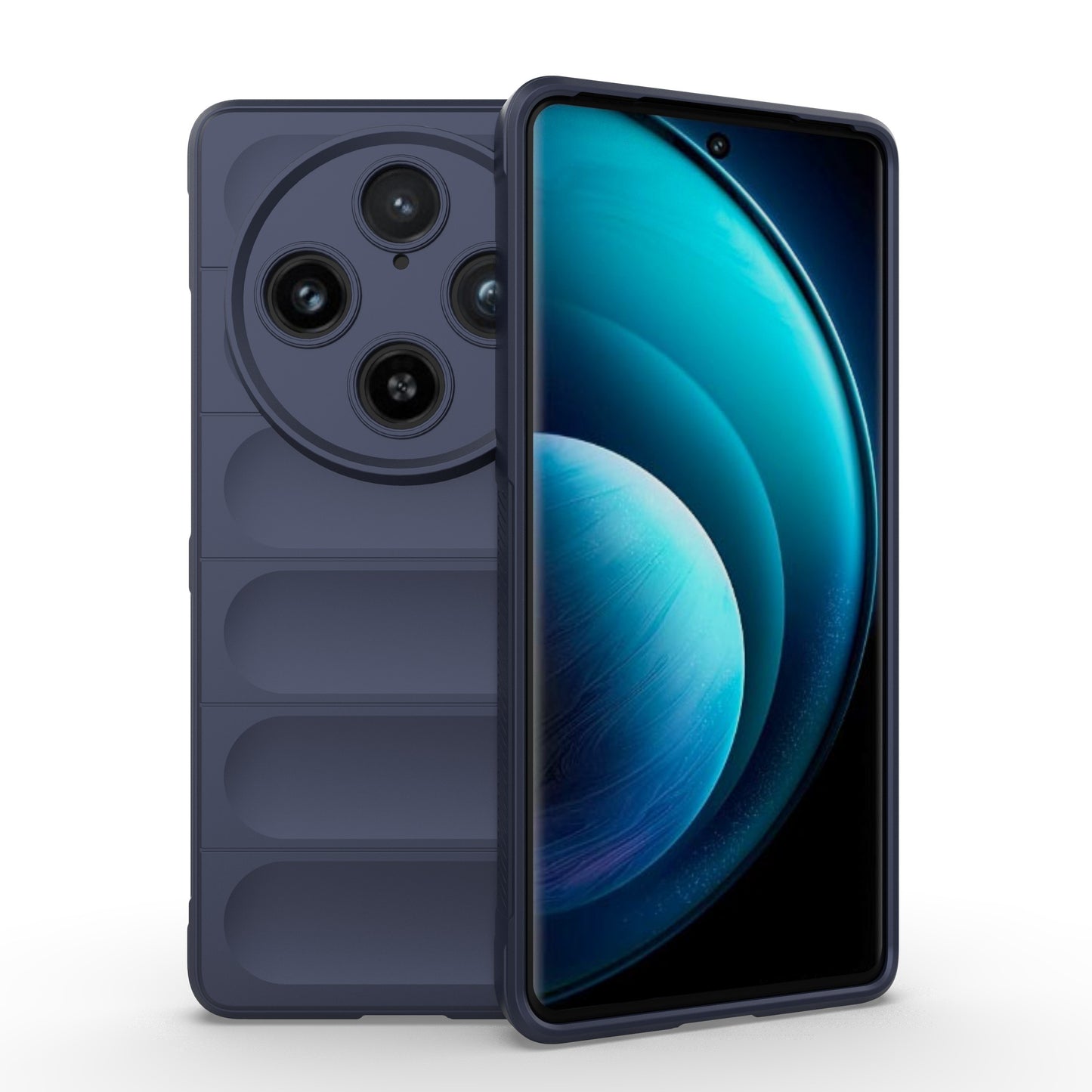 For vivo X100 Pro 5G Case Soft TPU Back Shell Rugged Cell Phone Protector Cover - Dark Blue