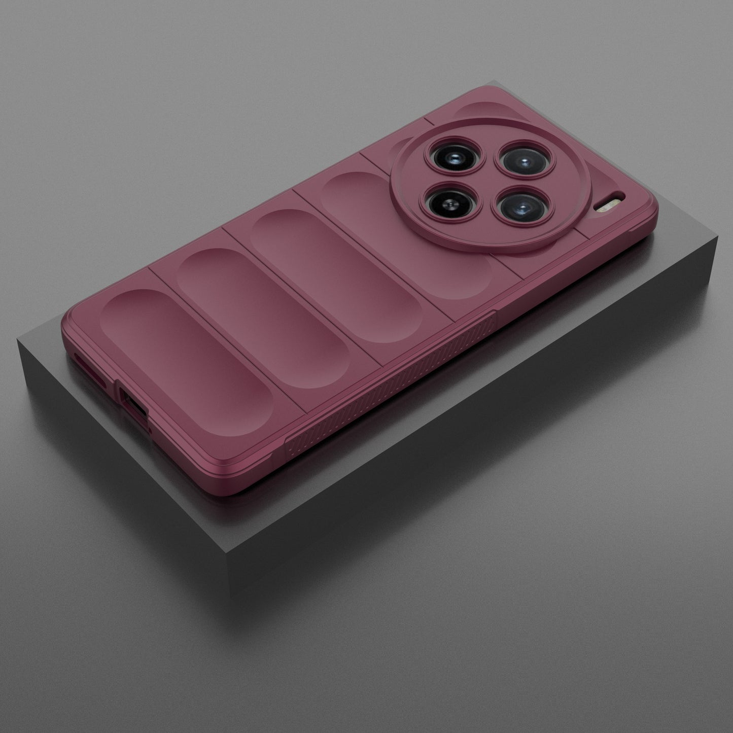 For vivo X100 5G Case Rugged Phone Protector Soft TPU Phone Back Shell Cover - Wine Red