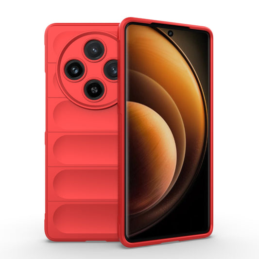 For vivo X100 5G Case Rugged Phone Protector Soft TPU Phone Back Shell Cover - Red