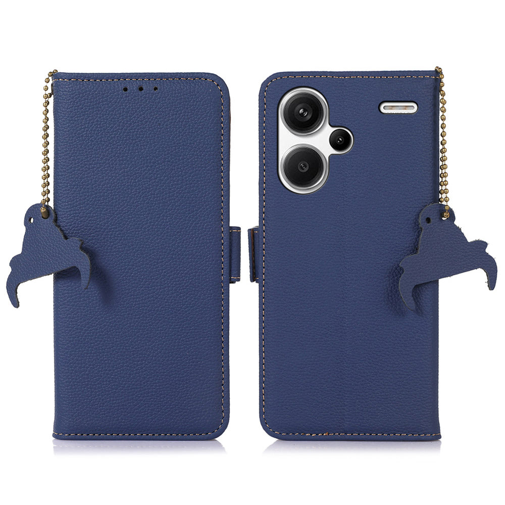 For Xiaomi Redmi Note 13 Pro+ 5G Cell Phone Case RFID Blocking Wallet Stand Cover - Sapphire