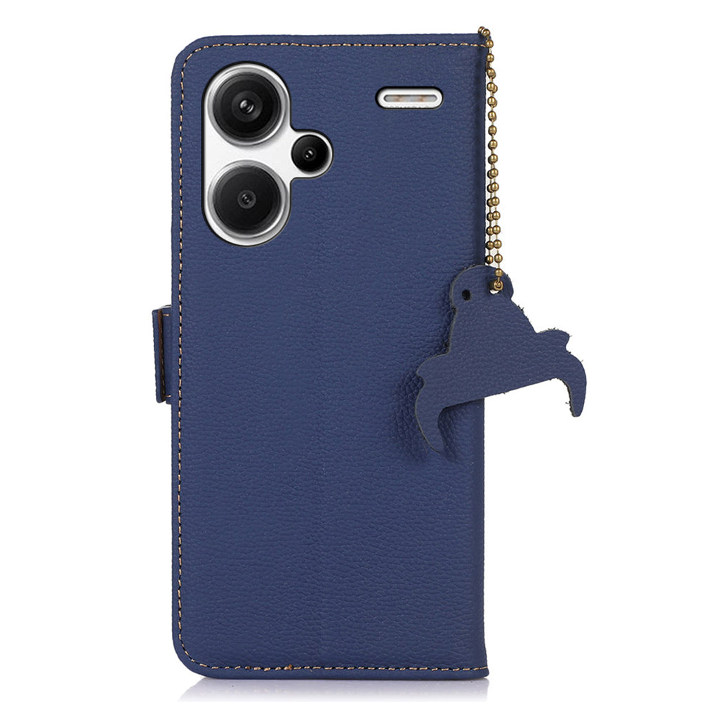 For Xiaomi Redmi Note 13 Pro+ 5G Cell Phone Case RFID Blocking Wallet Stand Cover - Sapphire
