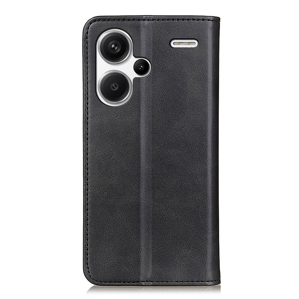 For Xiaomi Redmi Note 13 Pro+ 5G Cell Phone Cases Split Leather Wallet Cover - Black