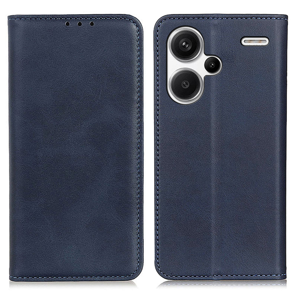 For Xiaomi Redmi Note 13 Pro+ 5G Cell Phone Cases Split Leather Wallet Cover - Blue