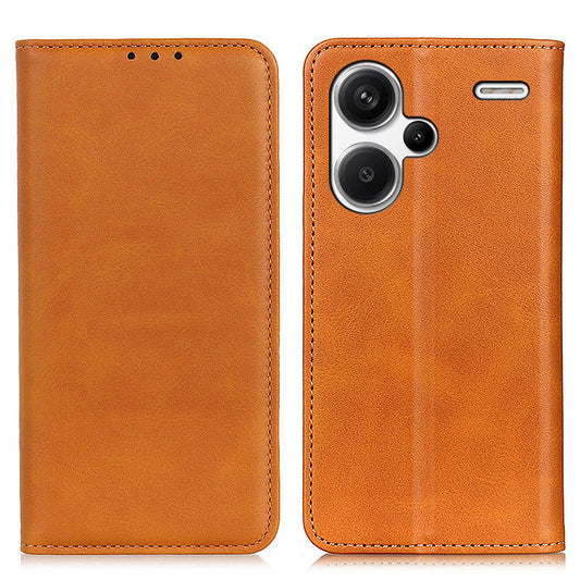 For Xiaomi Redmi Note 13 Pro+ 5G Cell Phone Cases Split Leather Wallet Cover - Brown