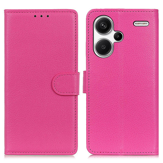 For Xiaomi Redmi Note 13 Pro+ 5G Cell Phone Case Drop-proof Leather Wallet Cover - Rose
