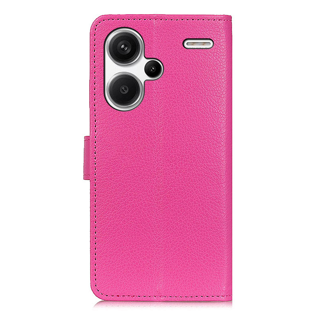 For Xiaomi Redmi Note 13 Pro+ 5G Cell Phone Case Drop-proof Leather Wallet Cover - Rose