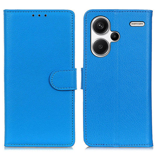 For Xiaomi Redmi Note 13 Pro+ 5G Cell Phone Case Drop-proof Leather Wallet Cover - Blue