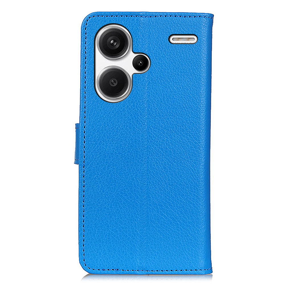 For Xiaomi Redmi Note 13 Pro+ 5G Cell Phone Case Drop-proof Leather Wallet Cover - Blue