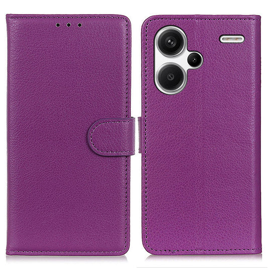 For Xiaomi Redmi Note 13 Pro+ 5G Cell Phone Case Drop-proof Leather Wallet Cover - Purple