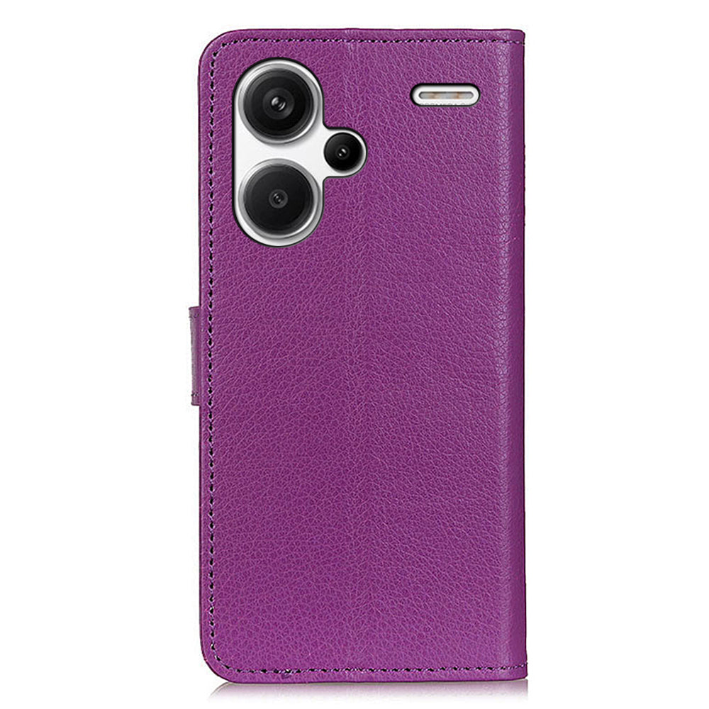 For Xiaomi Redmi Note 13 Pro+ 5G Cell Phone Case Drop-proof Leather Wallet Cover - Purple