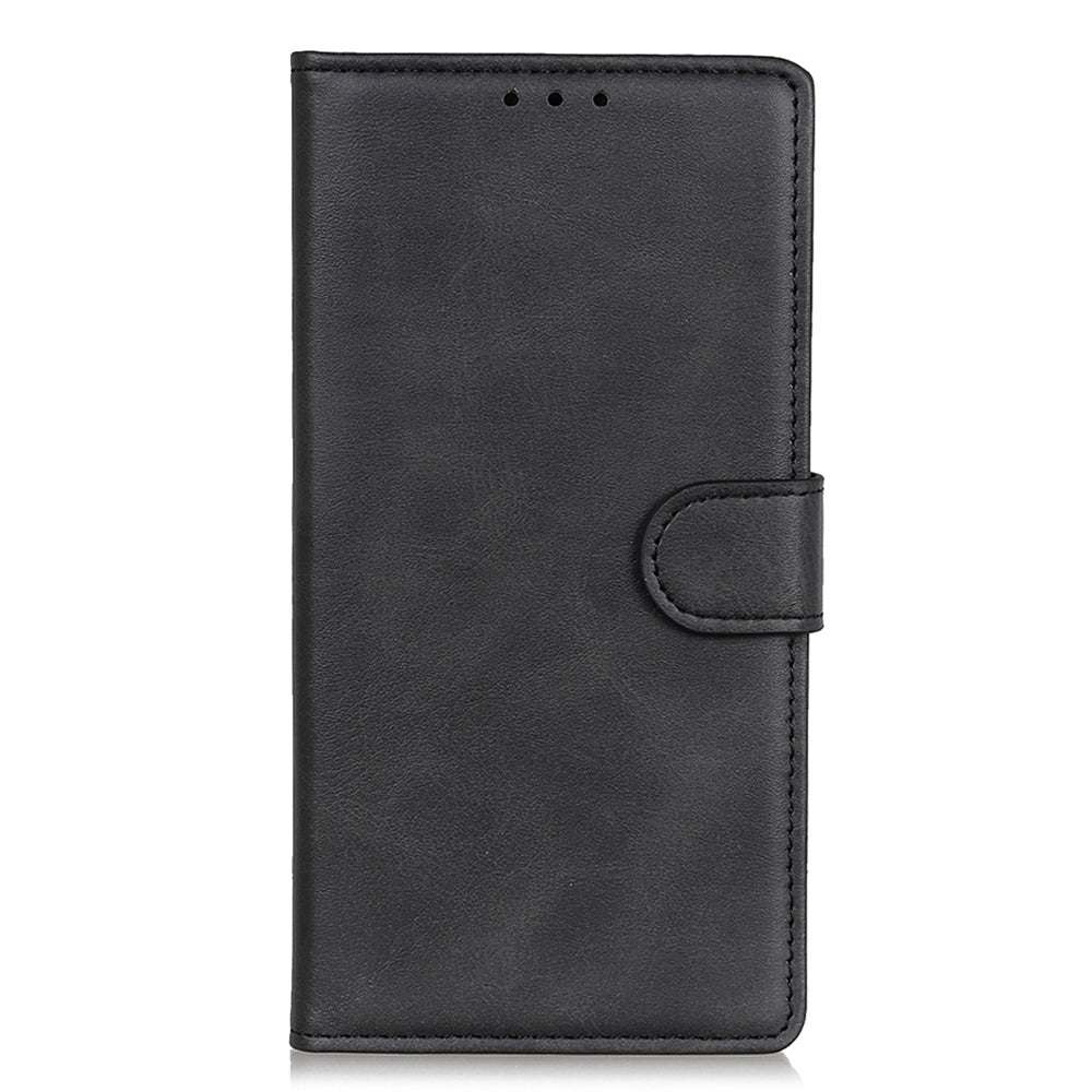 For Xiaomi Redmi Note 13 Pro+ 5G Cell Phone Cases Cowhide Texture Folio Flip PU Leather Cover - Black