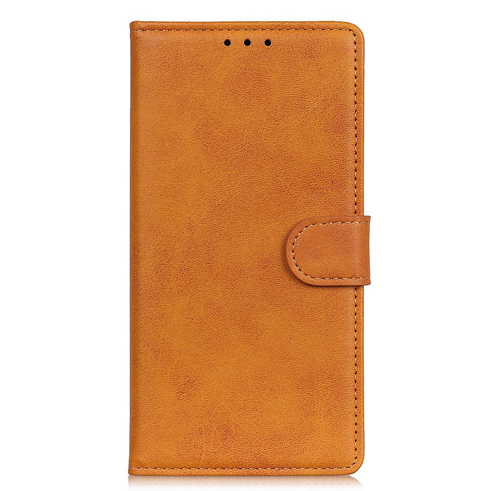 For Xiaomi Redmi Note 13 Pro+ 5G Cell Phone Cases Cowhide Texture Folio Flip PU Leather Cover - Brown