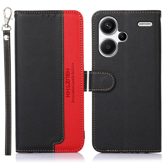 KHAZNEH For Xiaomi Redmi Note 13 Pro+ 5G RFID Blocking Cell Phone Cases Leather Cover - Black