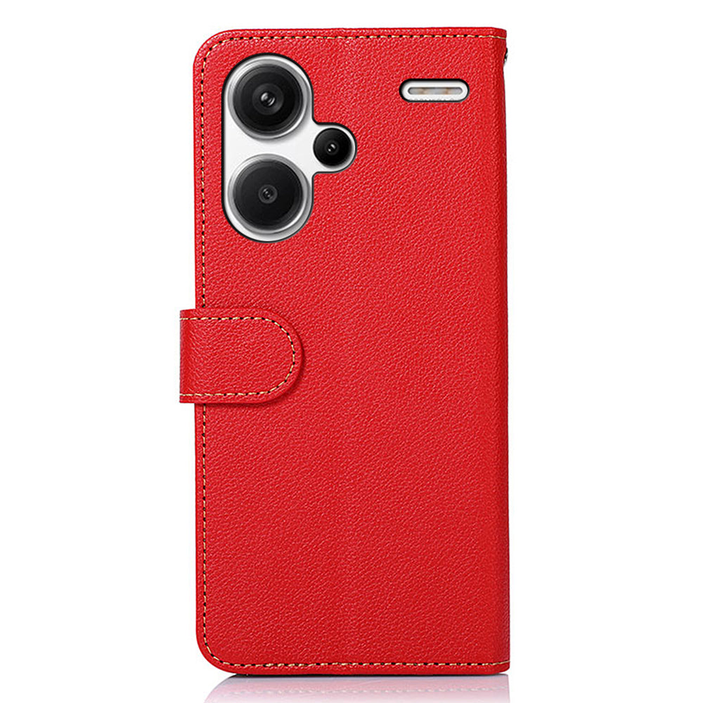 KHAZNEH For Xiaomi Redmi Note 13 Pro+ 5G RFID Blocking Cell Phone Cases Leather Cover - Red