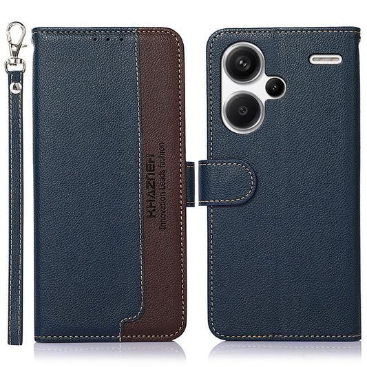 KHAZNEH For Xiaomi Redmi Note 13 Pro+ 5G RFID Blocking Cell Phone Cases Leather Cover - Blue