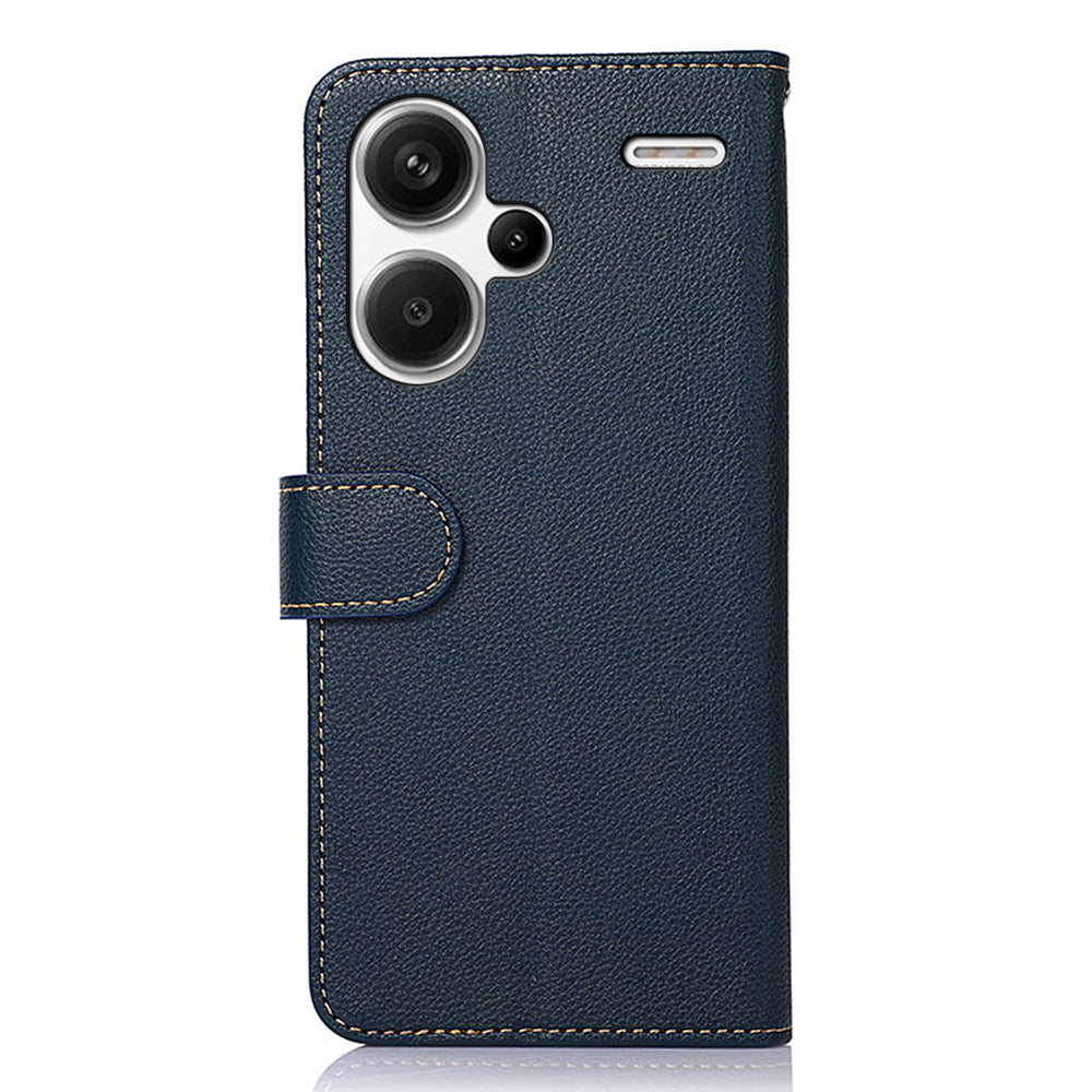 KHAZNEH For Xiaomi Redmi Note 13 Pro+ 5G RFID Blocking Cell Phone Cases Leather Cover - Blue