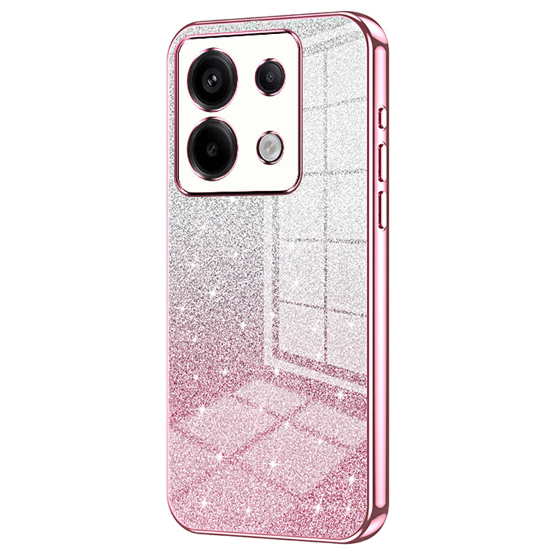 For Xiaomi Redmi Note 13 Pro 5G / Poco X6 5G Glitter Shell Precise Cutout TPU Cell Phone Case - Pink