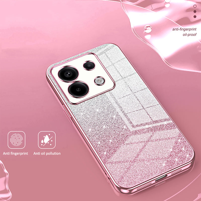 For Xiaomi Redmi Note 13 Pro 5G / Poco X6 5G Glitter Shell Precise Cutout TPU Cell Phone Case - Pink