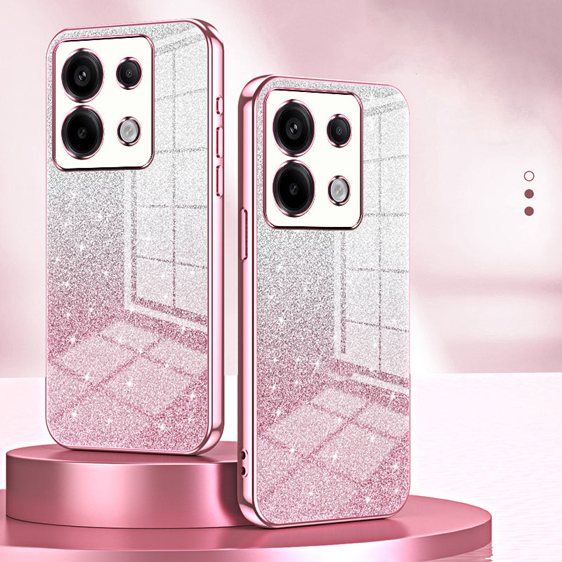 For Xiaomi Redmi Note 13 Pro 5G / Poco X6 5G Glitter Shell Precise Cutout TPU Cell Phone Case - Pink