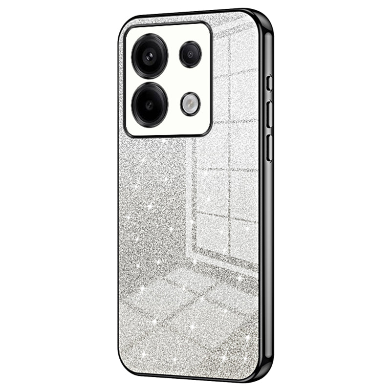 For Xiaomi Redmi Note 13 Pro 5G / Poco X6 5G Glitter Shell Precise Cutout TPU Cell Phone Case - Black
