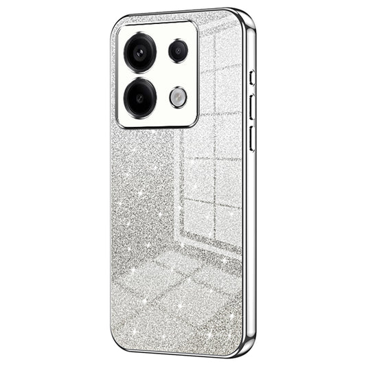 For Xiaomi Redmi Note 13 Pro 5G / Poco X6 5G Glitter Shell Precise Cutout TPU Cell Phone Case - Silver