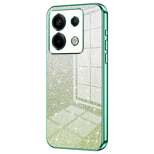 For Xiaomi Redmi Note 13 Pro 5G / Poco X6 5G Glitter Shell Precise Cutout TPU Cell Phone Case - Green