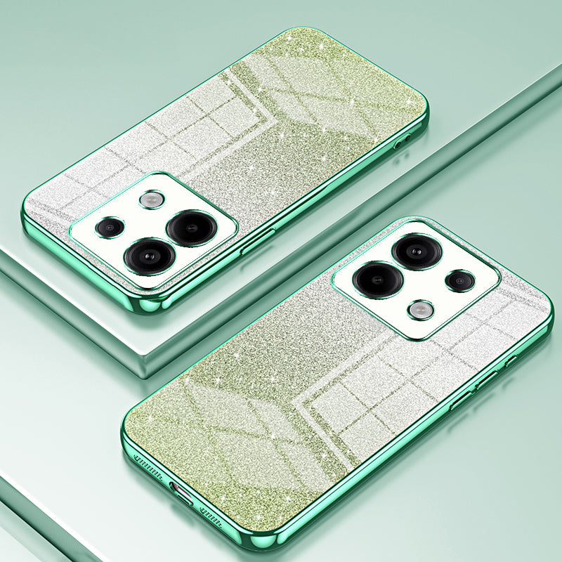 For Xiaomi Redmi Note 13 Pro 5G / Poco X6 5G Glitter Shell Precise Cutout TPU Cell Phone Case - Green