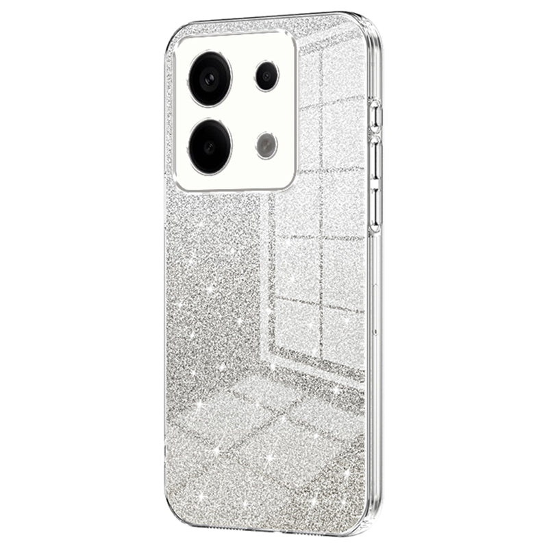 For Xiaomi Redmi Note 13 Pro 5G / Poco X6 5G Glitter Shell Precise Cutout TPU Cell Phone Case - Transparent