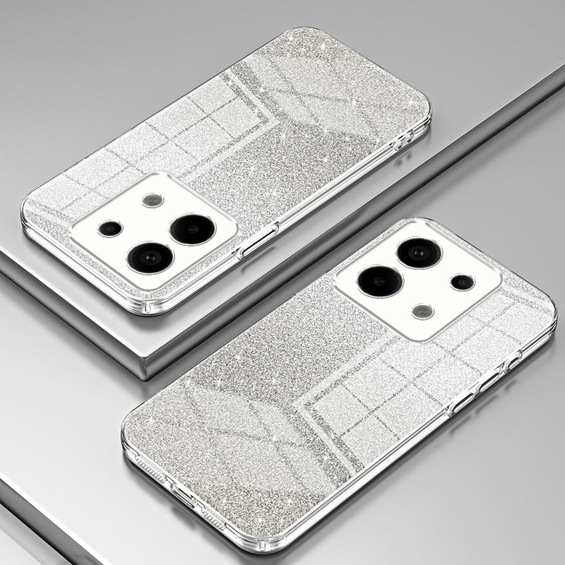 For Xiaomi Redmi Note 13 Pro 5G / Poco X6 5G Glitter Shell Precise Cutout TPU Cell Phone Case - Transparent