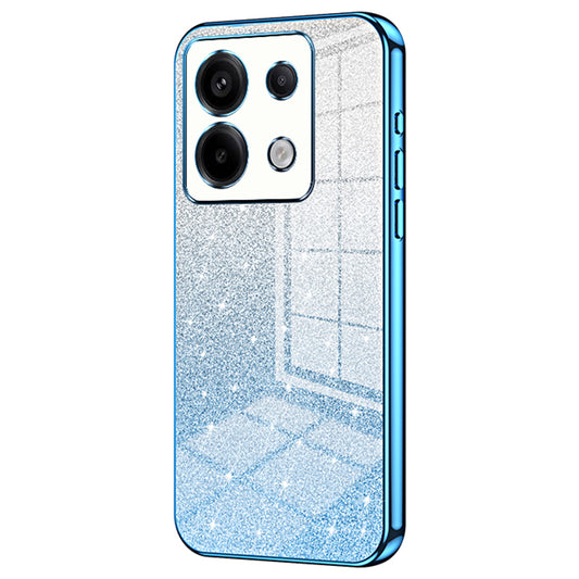 For Xiaomi Redmi Note 13 Pro 5G / Poco X6 5G Glitter Shell Precise Cutout TPU Cell Phone Case - Blue