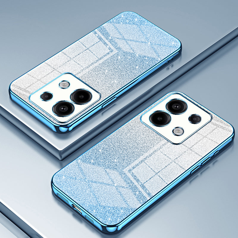 For Xiaomi Redmi Note 13 Pro 5G / Poco X6 5G Glitter Shell Precise Cutout TPU Cell Phone Case - Blue