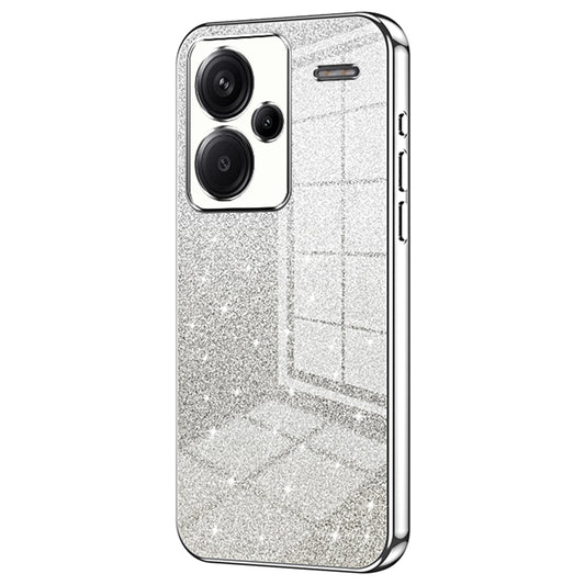 For Xiaomi Redmi Note 13 Pro+ 5G TPU Cover Precise Cutout Glitter Design Cell Phone Case - Silver