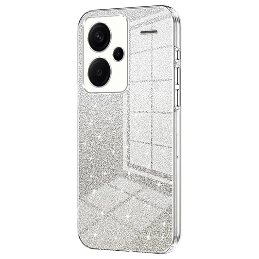 For Xiaomi Redmi Note 13 Pro+ 5G TPU Cover Precise Cutout Glitter Design Cell Phone Case - Transparent