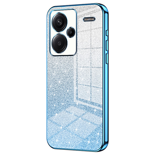 For Xiaomi Redmi Note 13 Pro+ 5G TPU Cover Precise Cutout Glitter Design Cell Phone Case - Blue