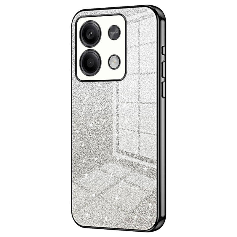 For Xiaomi Redmi Note 13 5G Glitter Design TPU Cover Precise Cutout Cell Phone Case - Black