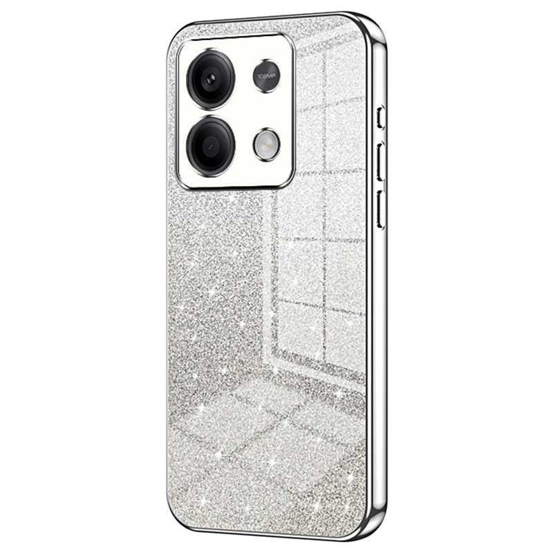 For Xiaomi Redmi Note 13 5G Glitter Design TPU Cover Precise Cutout Cell Phone Case - Silver