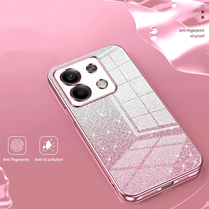 For Xiaomi Redmi Note 13 5G Glitter Design TPU Cover Precise Cutout Cell Phone Case - Silver