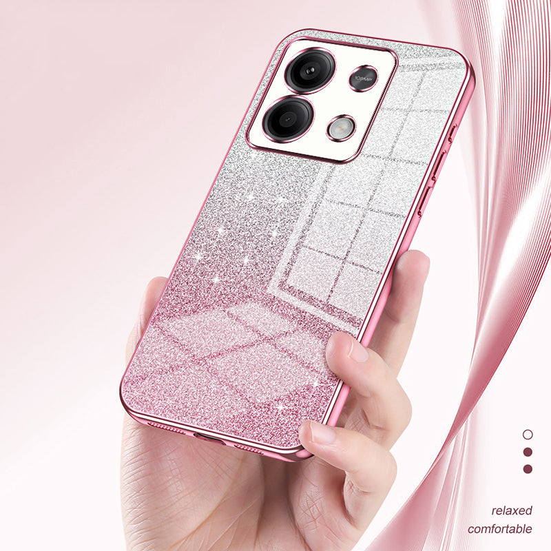 For Xiaomi Redmi Note 13 5G Glitter Design TPU Cover Precise Cutout Cell Phone Case - Silver