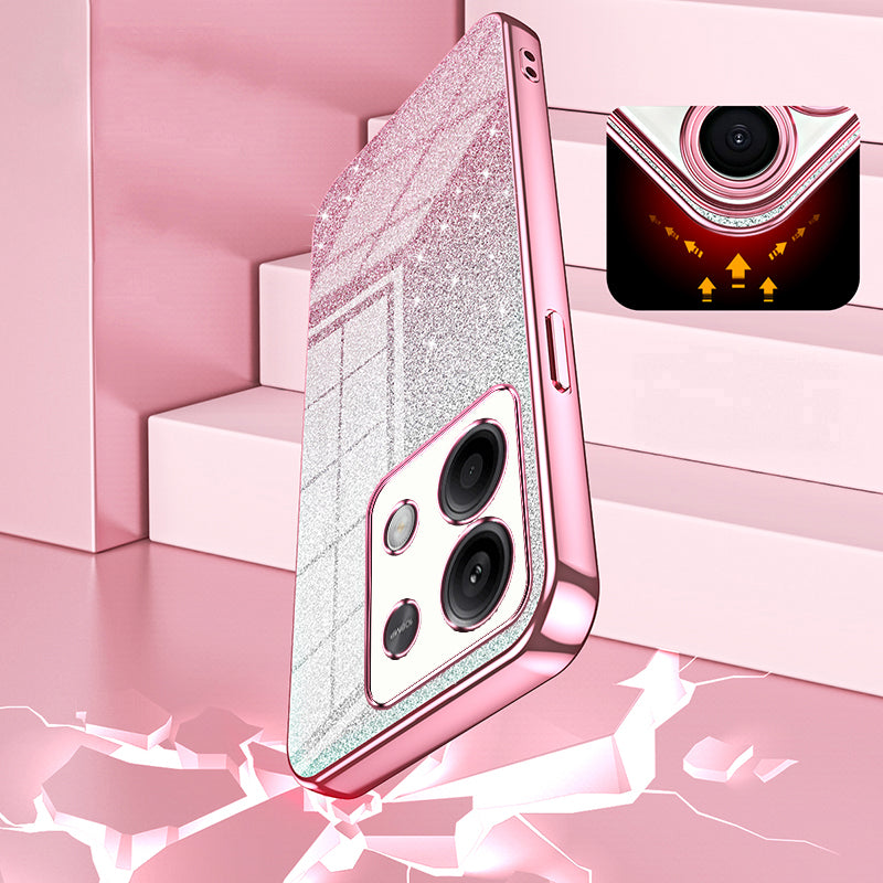 For Xiaomi Redmi Note 13 5G Glitter Design TPU Cover Precise Cutout Cell Phone Case - Silver
