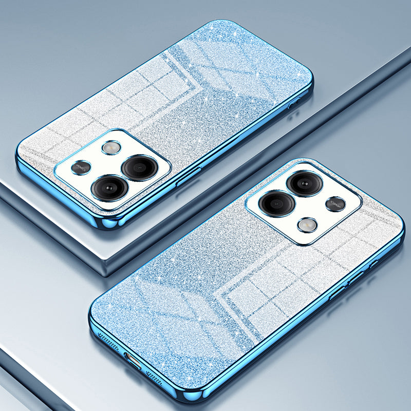For Xiaomi Redmi Note 13 5G Glitter Design TPU Cover Precise Cutout Cell Phone Case - Blue