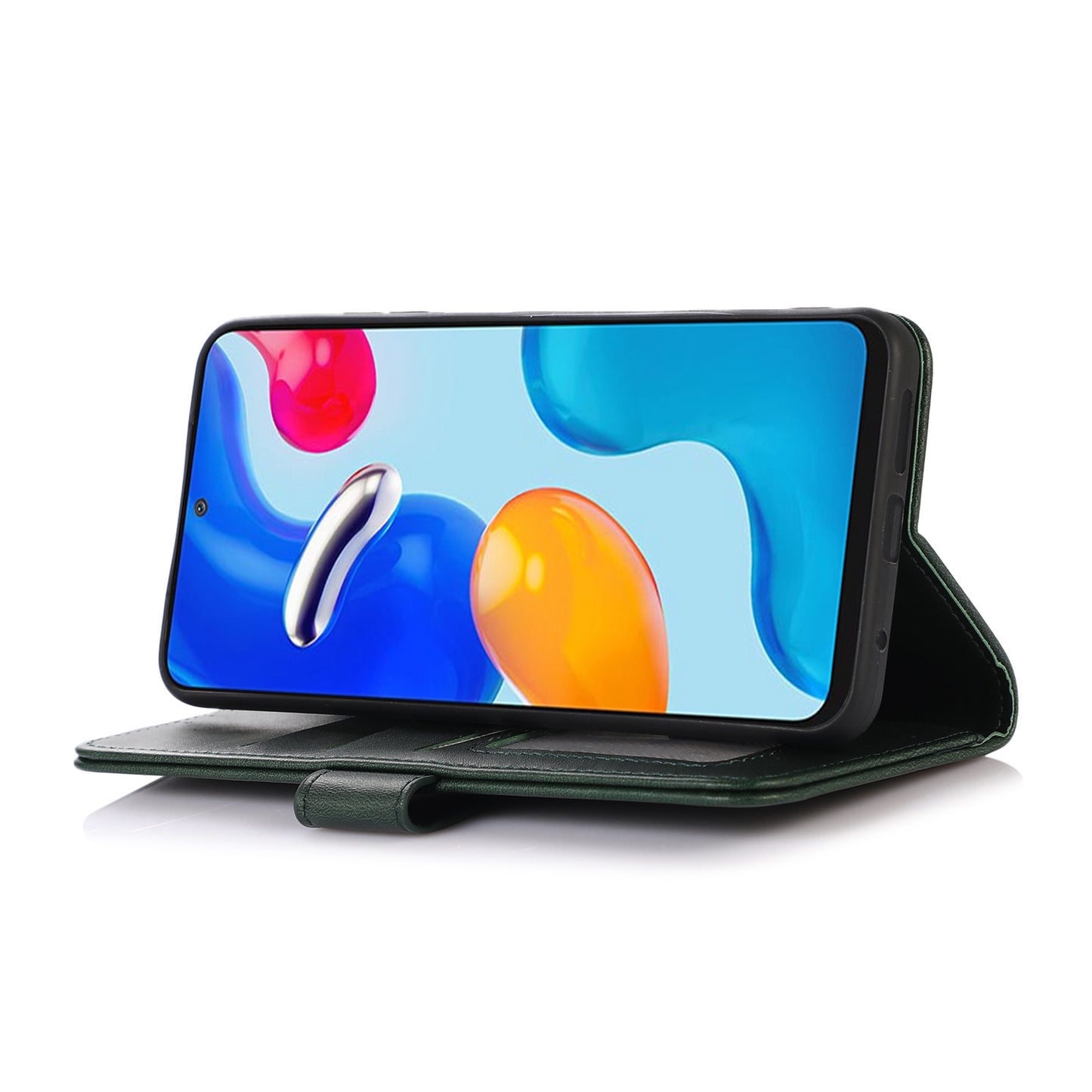 For Xiaomi Redmi Note 13 Pro 5G / Poco X6 5G Case Cowhide Texture Foldable Stand Leather Cover - Green