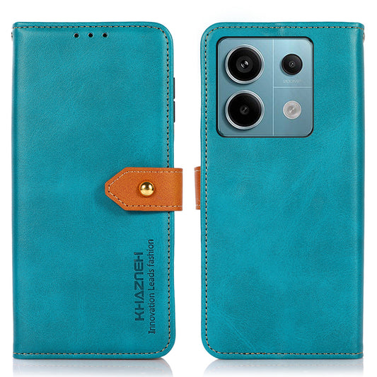 KHAZNEH For Xiaomi Redmi Note 13 Pro 5G / Poco X6 5G Cell Phone Case PU Leather Full Protection Cover - Blue