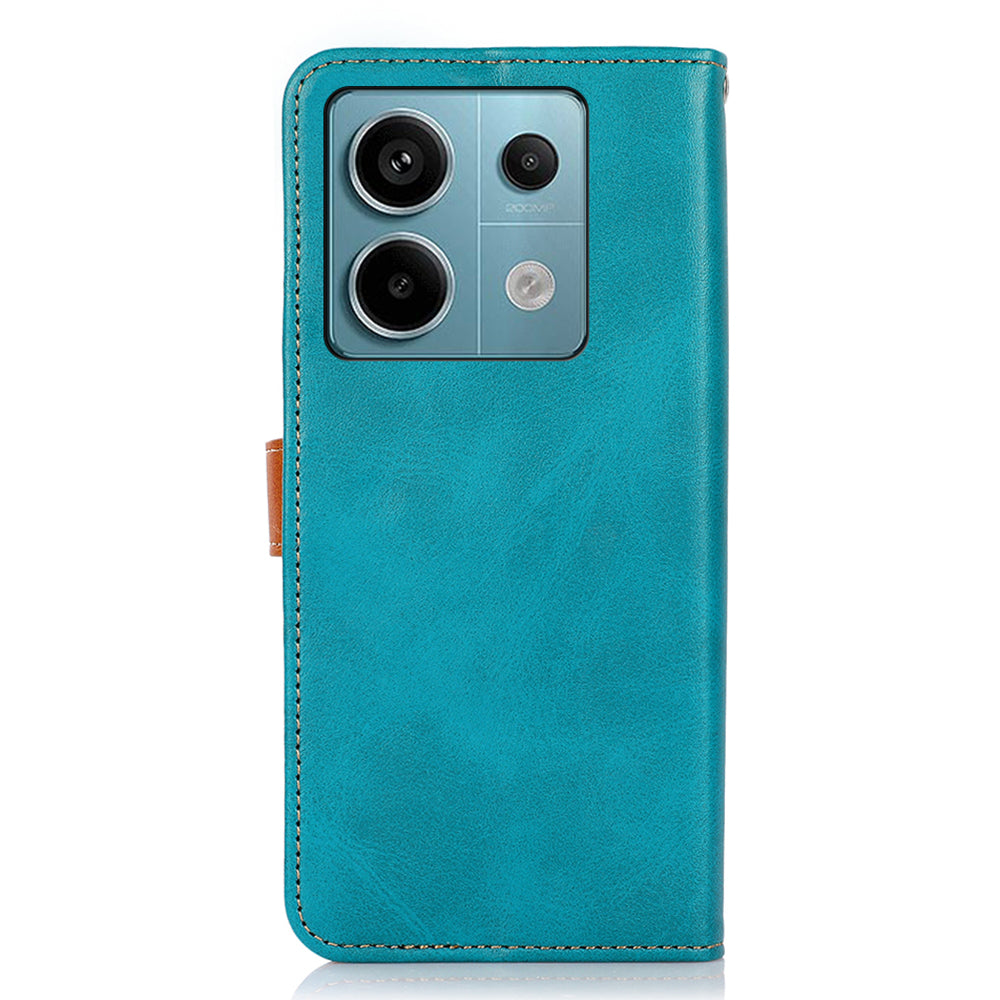 KHAZNEH For Xiaomi Redmi Note 13 Pro 5G / Poco X6 5G Cell Phone Case PU Leather Full Protection Cover - Blue