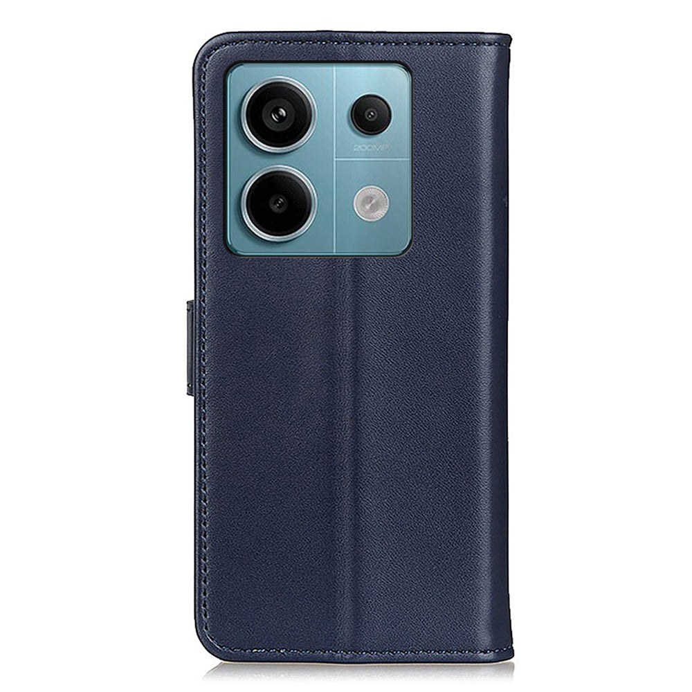 For Xiaomi Redmi Note 13 Pro 5G / Poco X6 5G Cell Phone Case Shockproof PU Leather Wallet Cover - Blue